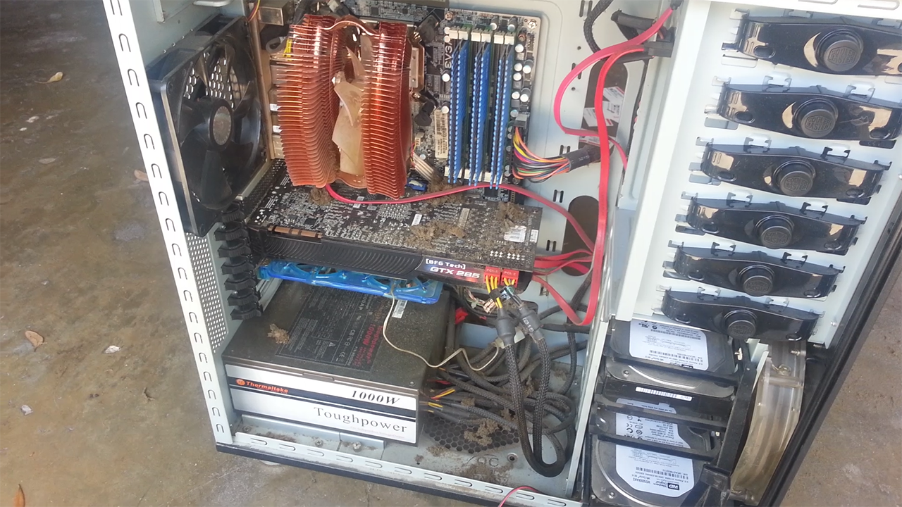 Cleaning Up the Inside of a Custom Gaming Desktop Computer