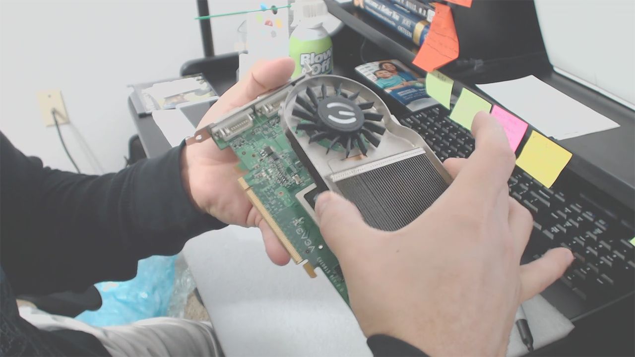 Cleaning EVGA GeForce 9800 Graphics Card