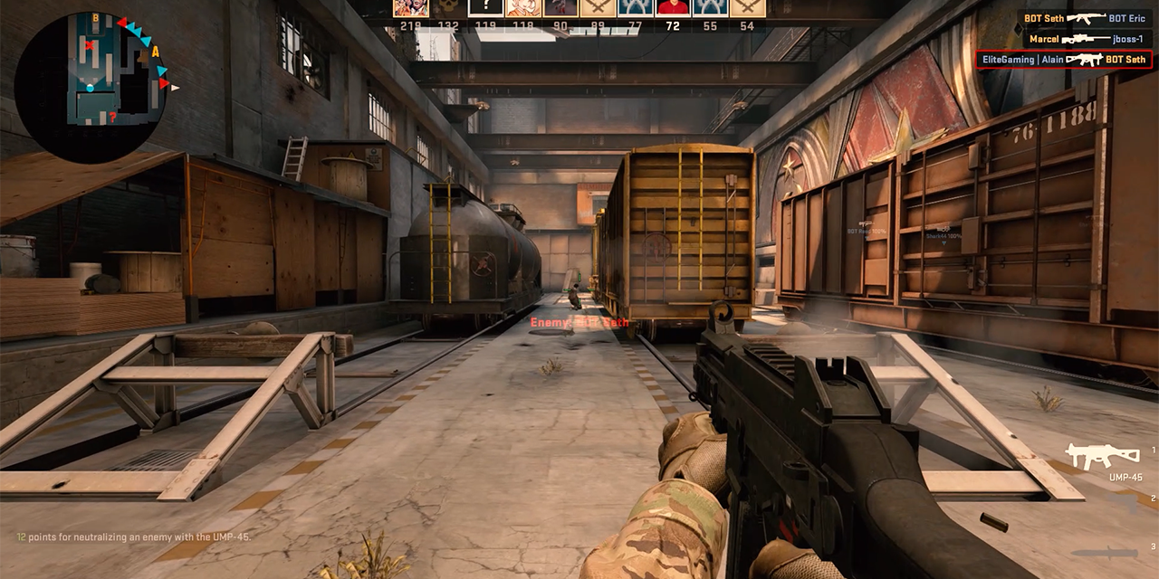 Multiplayer Gameplay in Train Map on Counter Strike: Global Offensive