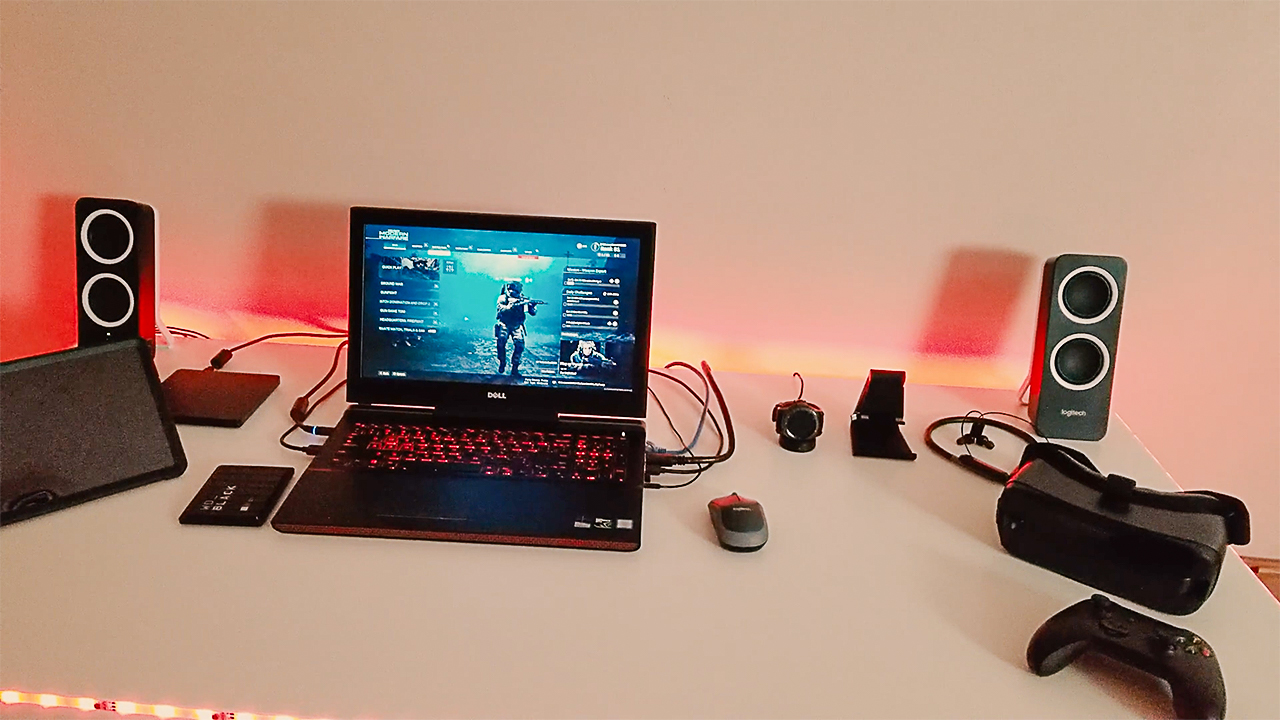 IKEA Desk Setup with Dell Inspiron 15 7000 Gaming Laptop